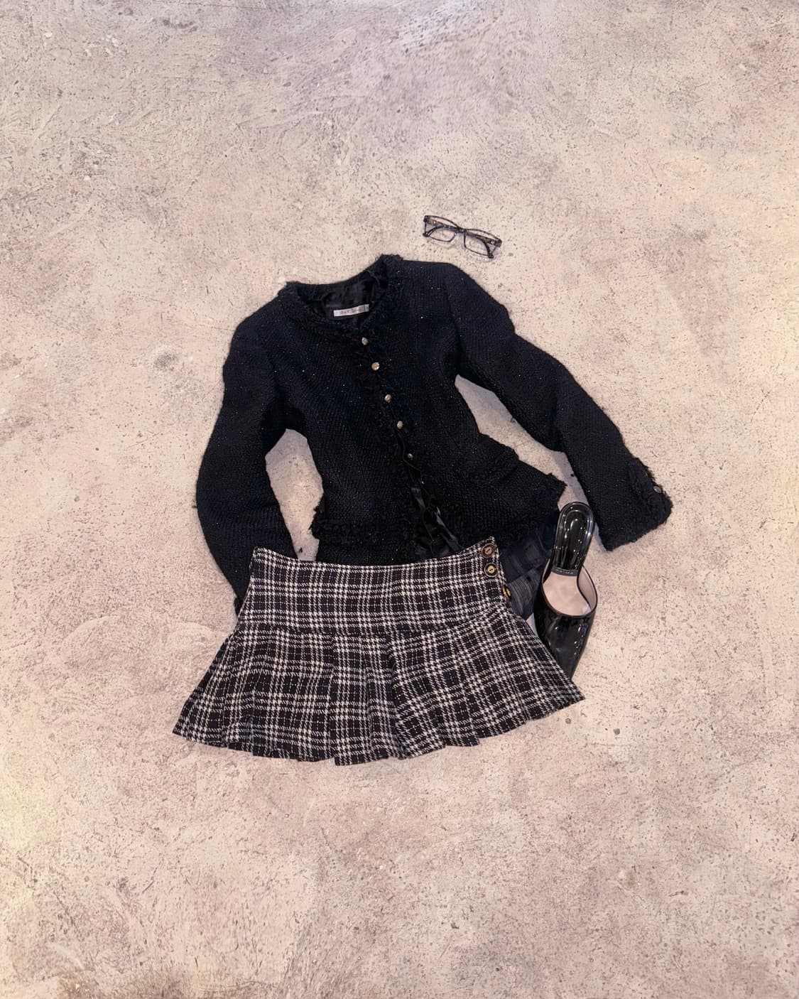 글리터 슬림핏 트위드 자켓 상품이미지5