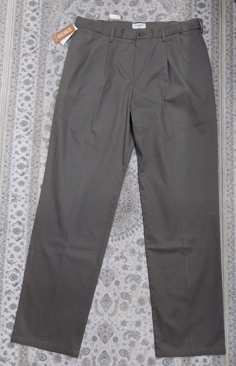 (새상품) Dockers 카키 스트레치 플리츠 바지 36x36 상품이미지2
