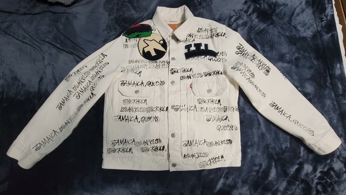 스투시 x 아워레가시 x 데님 티어스 TTL 데님 자켓 화이트 M 상품이미지5