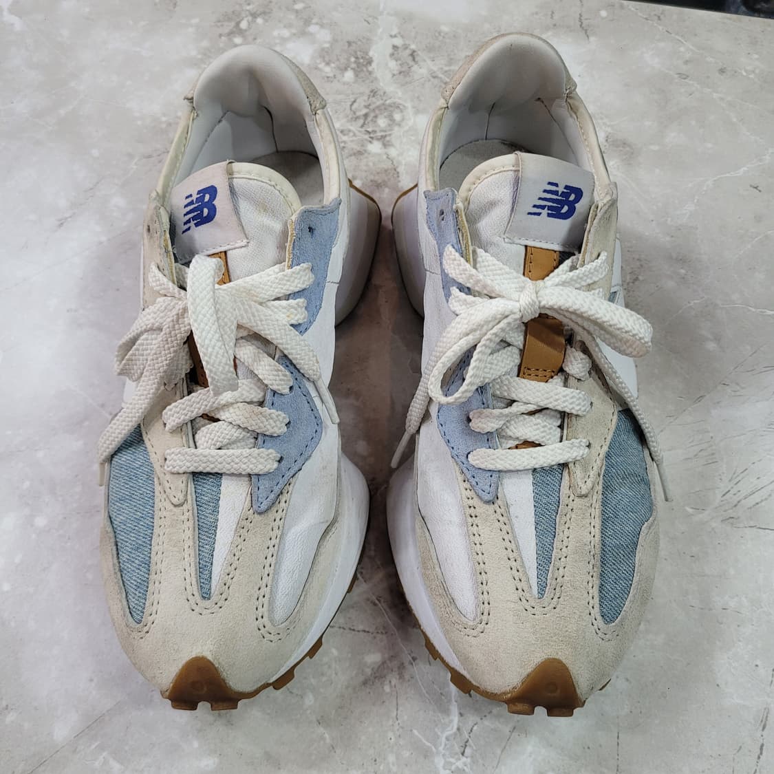 뉴발란스 327 리바이스 아이보리/블루 스니커즈 상품이미지1
