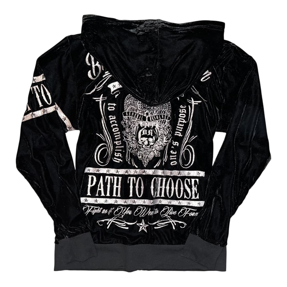 글리터 프린팅 벨벳 후드집업 펑크y2k 상품이미지1