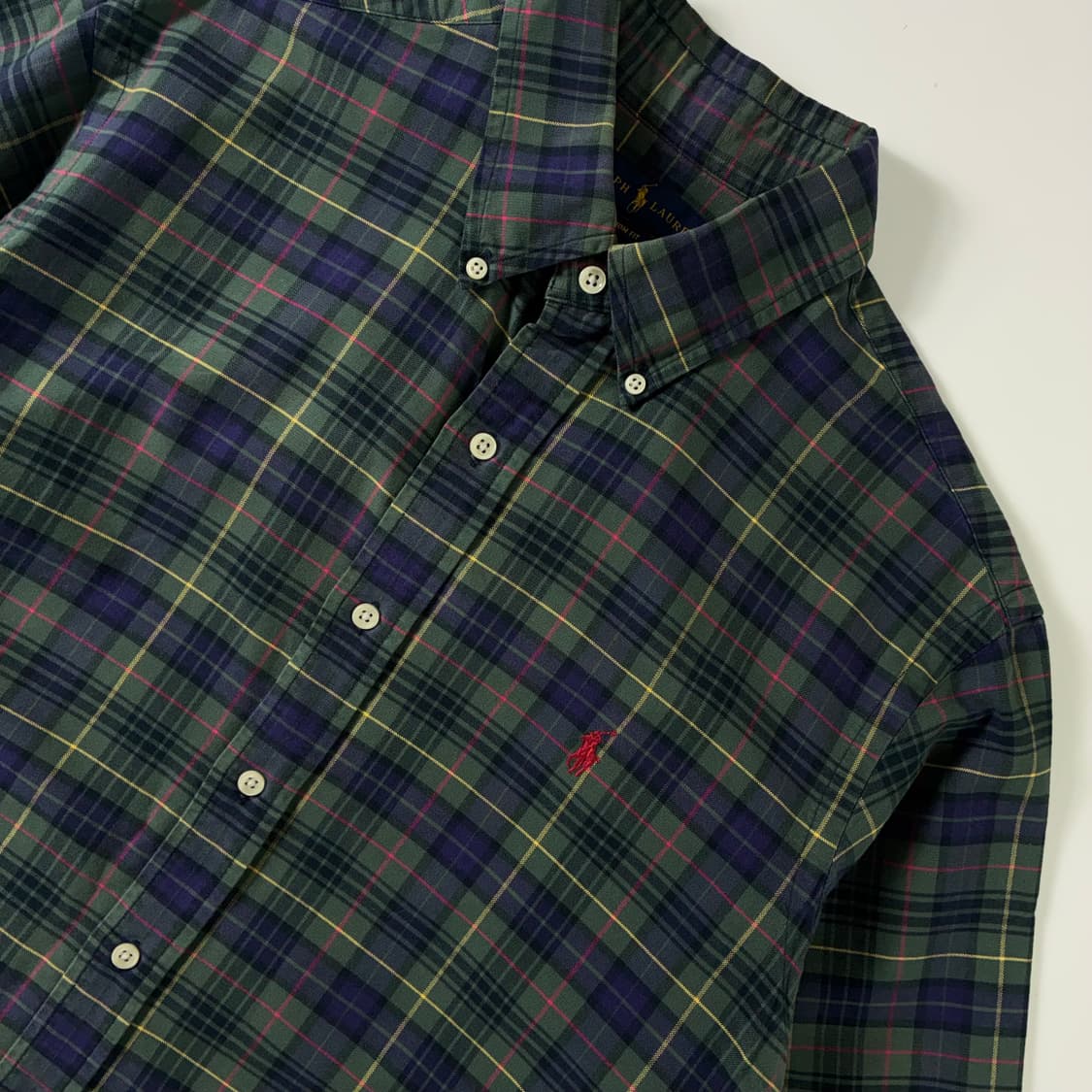 Polo  폴로 랄프로렌 자수 코튼 그린 타탄체크 셔츠 상품이미지3