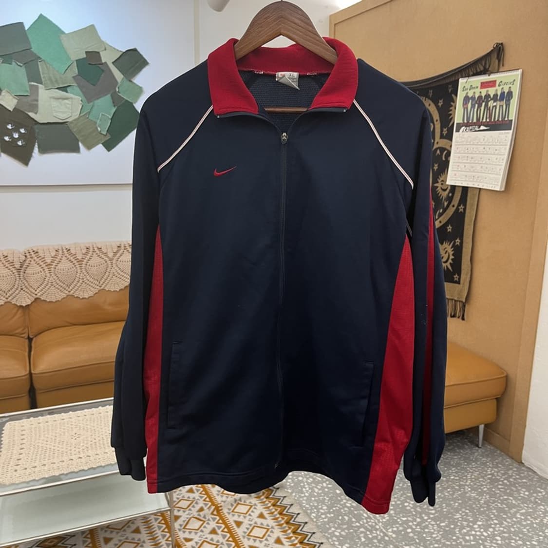나이키 올드스쿨 빈티지 라인 배색 바람막이 자켓 XL C10990 상품이미지3