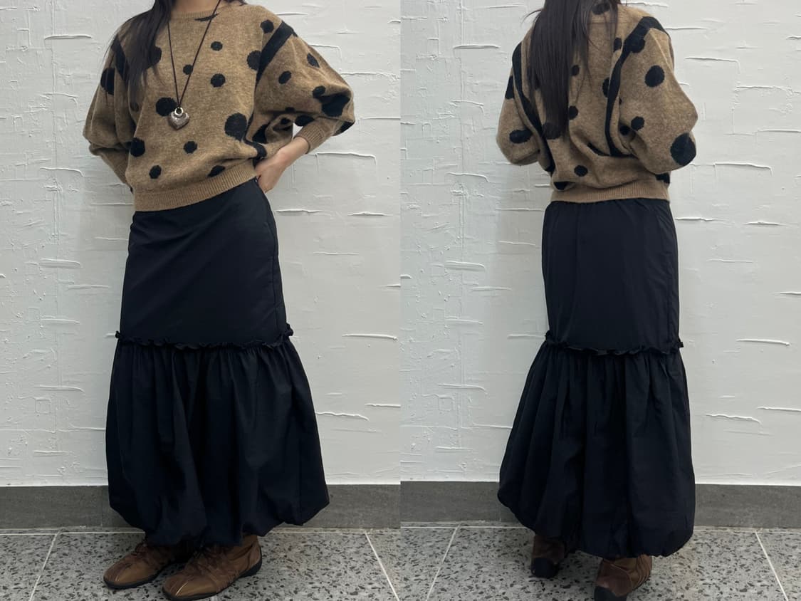 dot brown crop knit 상품이미지2