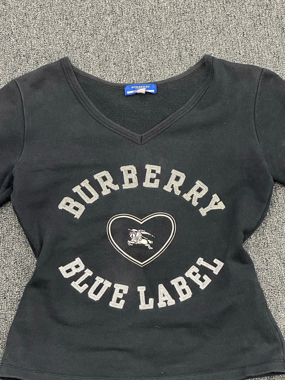 38)버버리 블루라벨 빈티지 여성 브이넥 7부 셔츠 상품이미지4