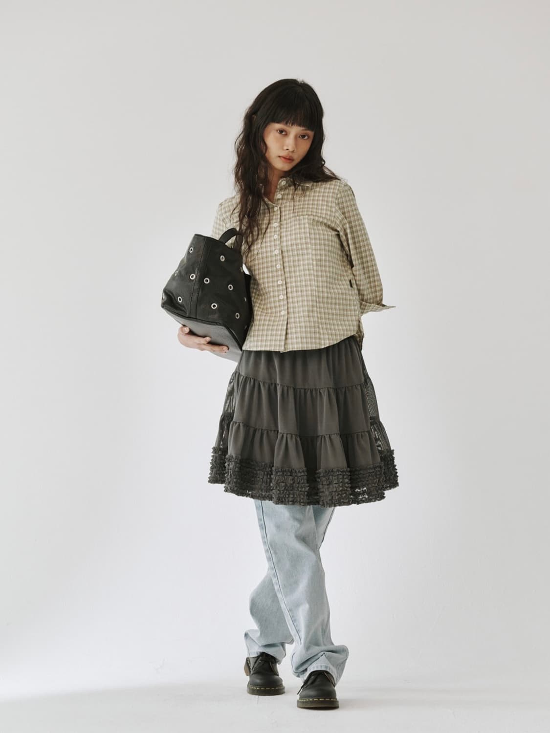 플리즈프로젝트 메쉬 스커트 그레이 상품이미지4