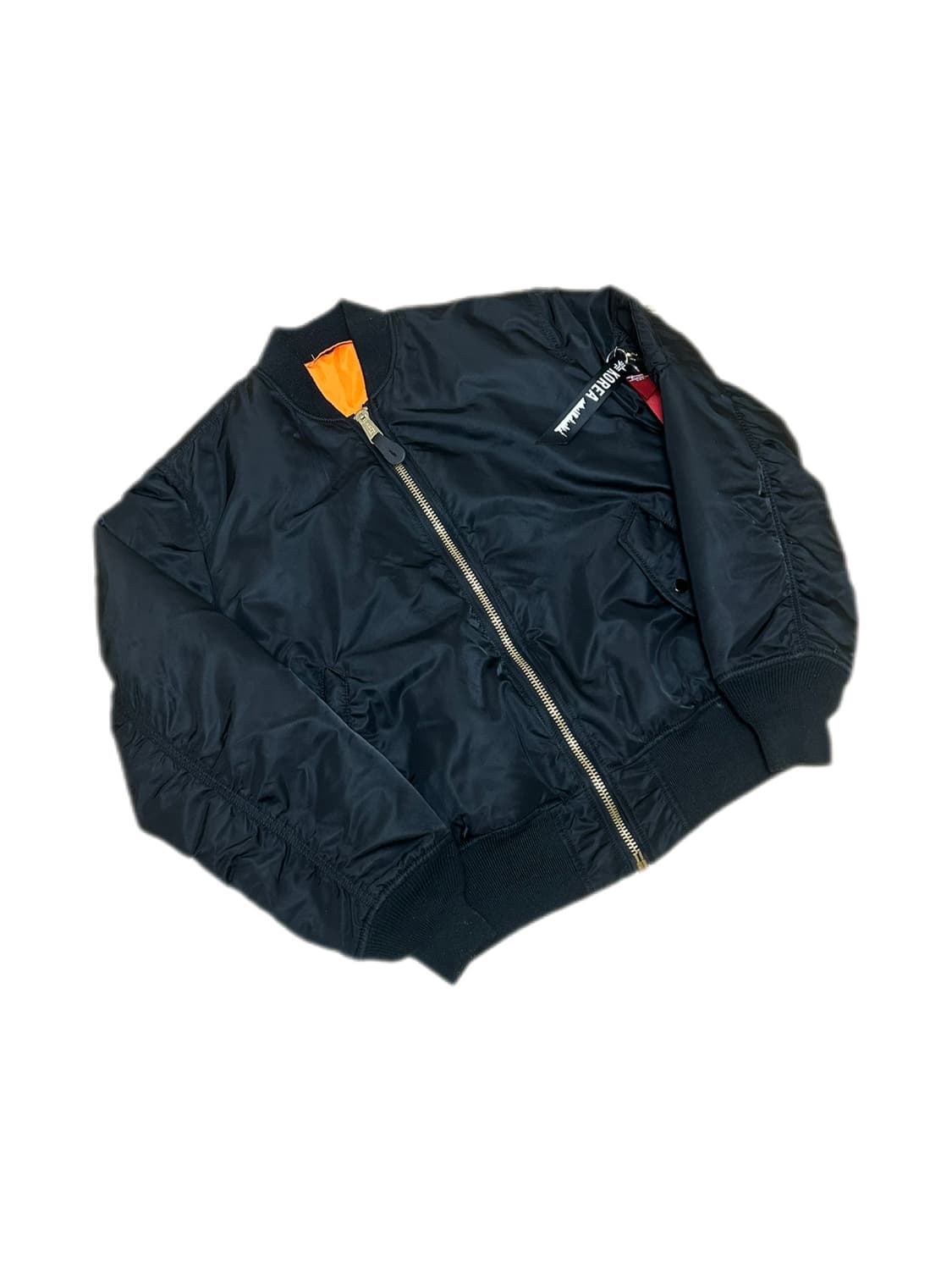 알파인더스트리 ma-1 블랙 리버시브 오렌지 자켓 상품이미지1