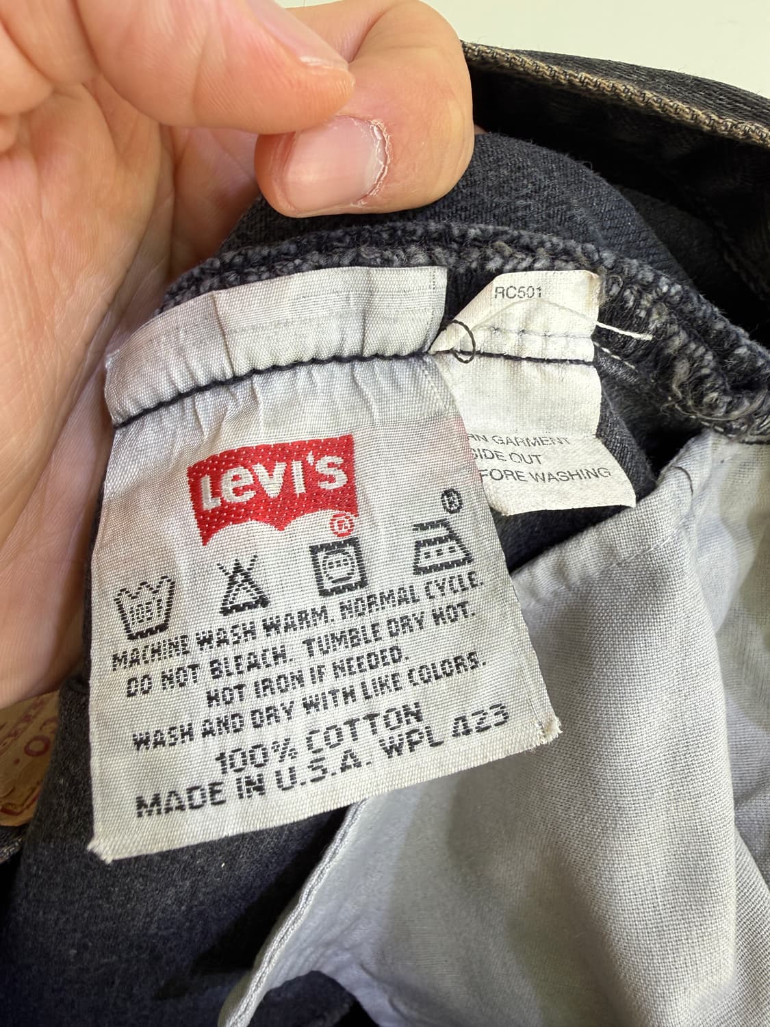 90's LEVIS 501 (Made in USA) 흑청 데님 팬츠  상품이미지8