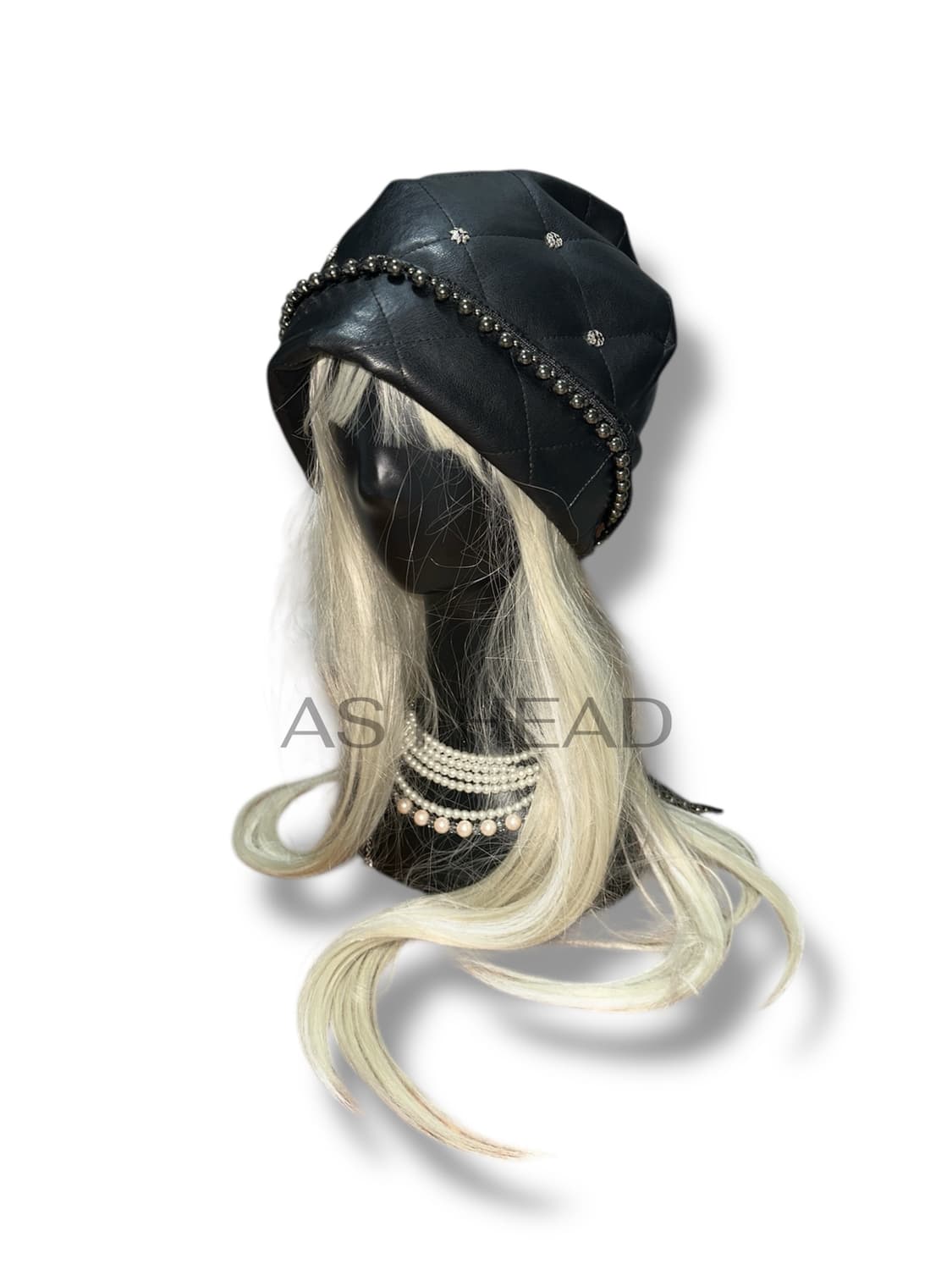 레더 팬던트 롱 레이스 핸드메이드 비니 상품이미지3