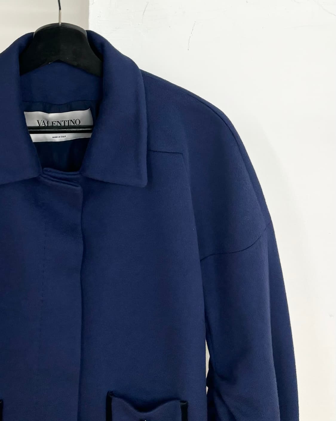 발렌티노 딥 블루 더블 레이어 울 캐시미어 숏 자켓 상품이미지4