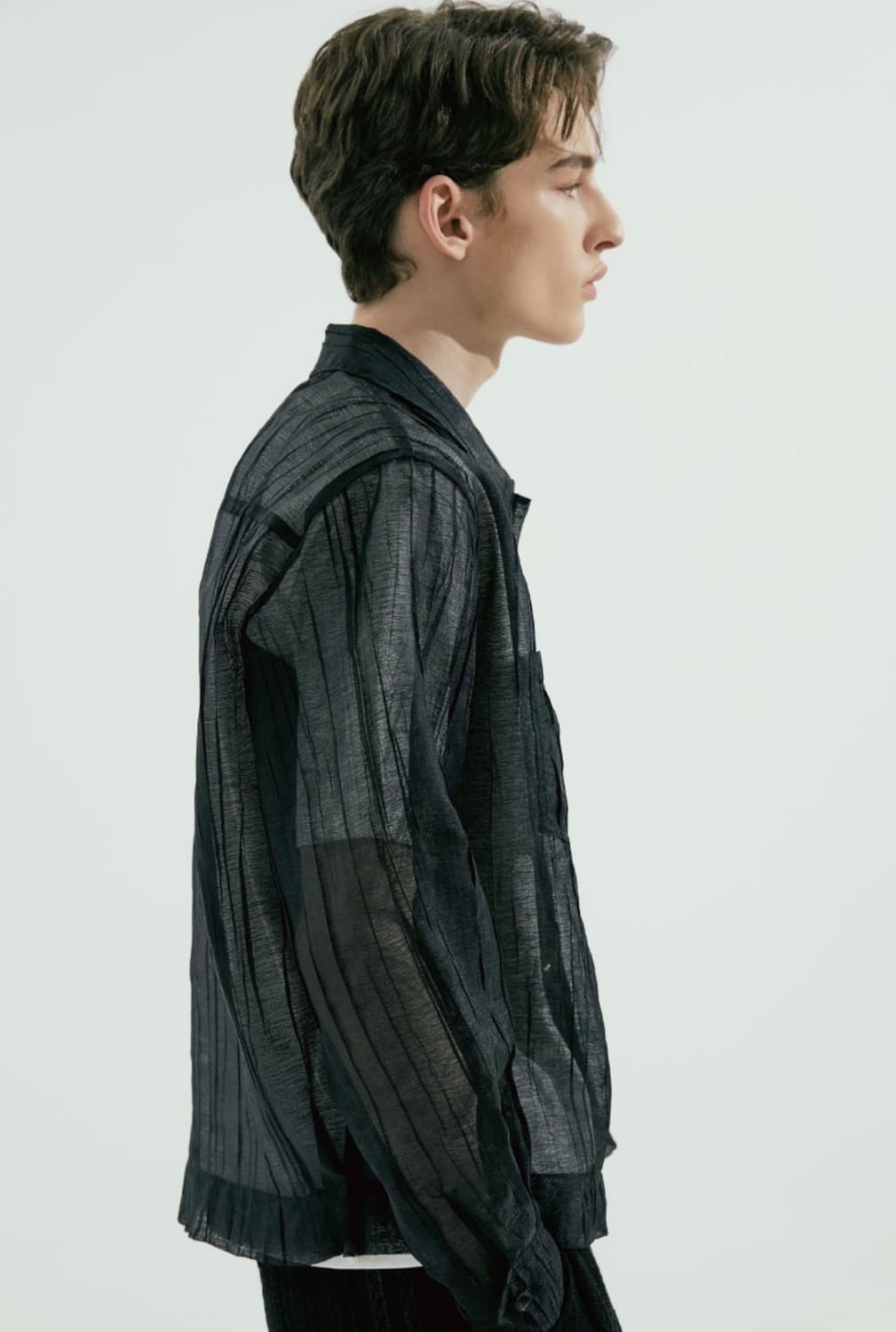 노이어 시스루 크링클 오간자 셔츠 50사이즈  상품이미지3