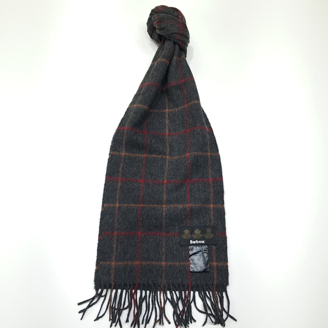 MX640 바버 램스울 윈도우페인체크 차콜그레이 머플러목도리 상품이미지1