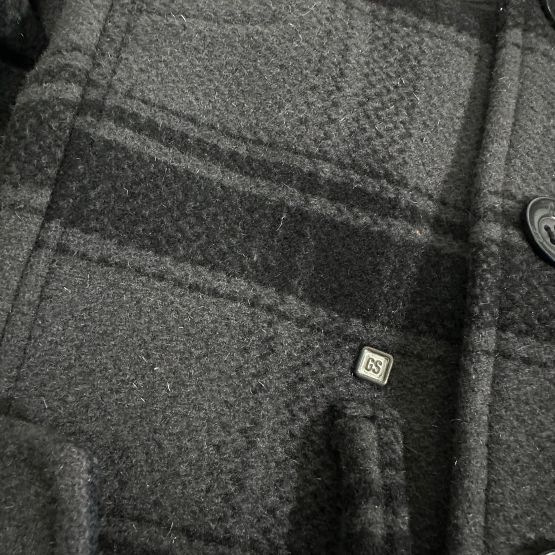 S 지스타로우 GSTAR 그레이 체크 더블 하프코트 상품이미지4