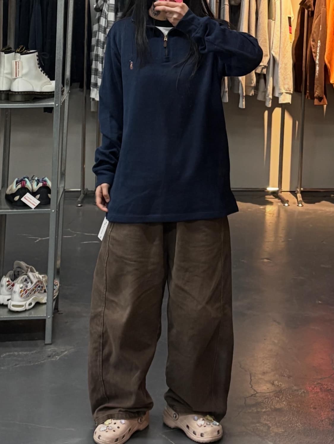 폴로랄프로렌 포니로고 네이비 반집업 니트 A3389 상품이미지1