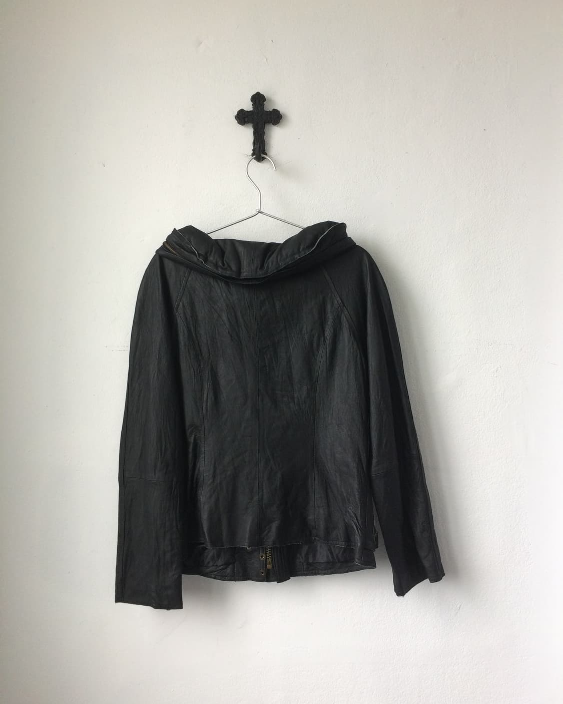 Fireman high neck leather jacket 상품이미지3
