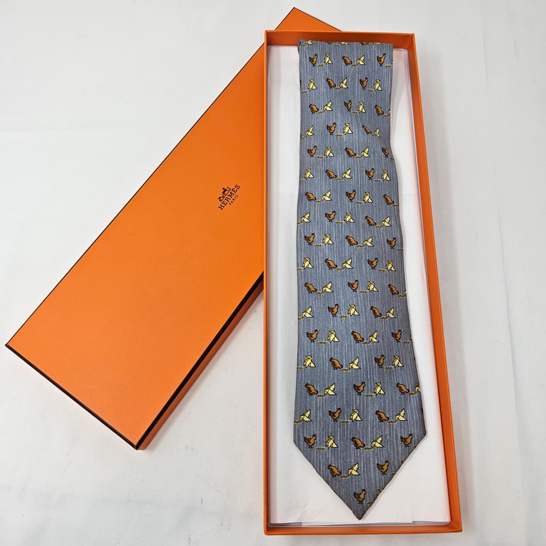 에르메스(Hermès) 버드 패턴 넥타이 명품 상품이미지2