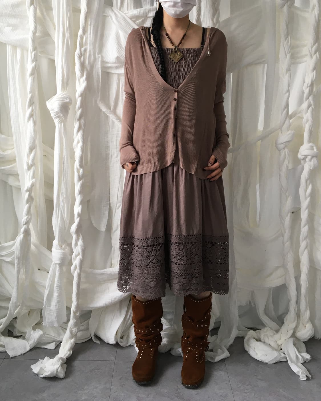 Hood knit cardigan 상품이미지8