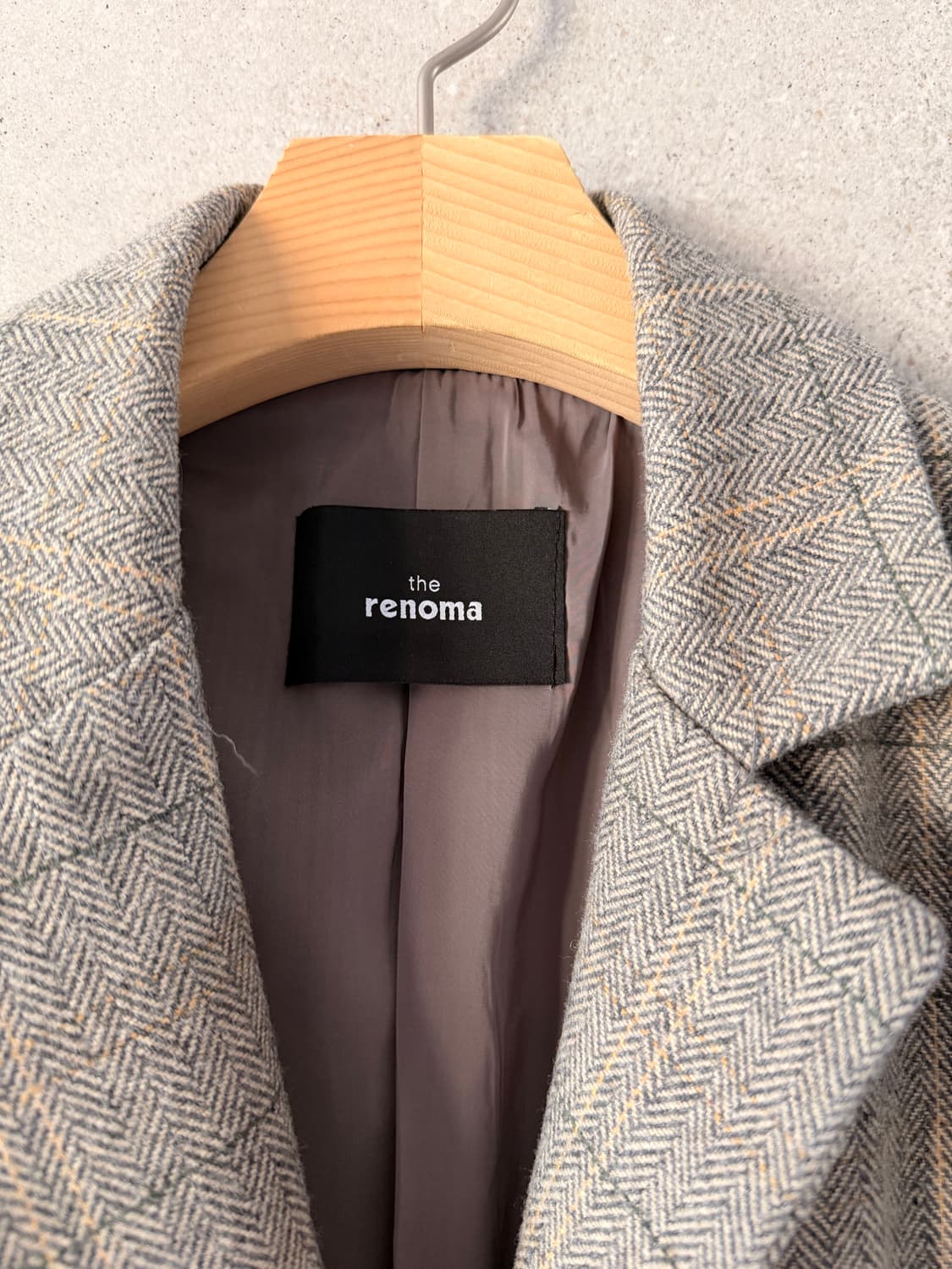 레노마 여성 모 자켓 체크 그레이 상품이미지2