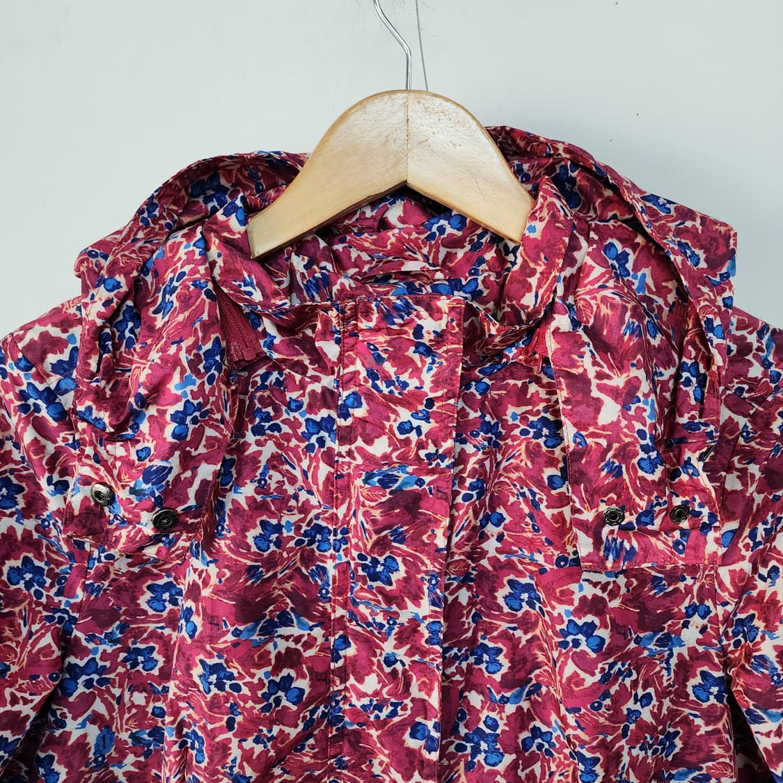 오일릴리 플라워 패턴 후드 롱 코트 상품이미지3