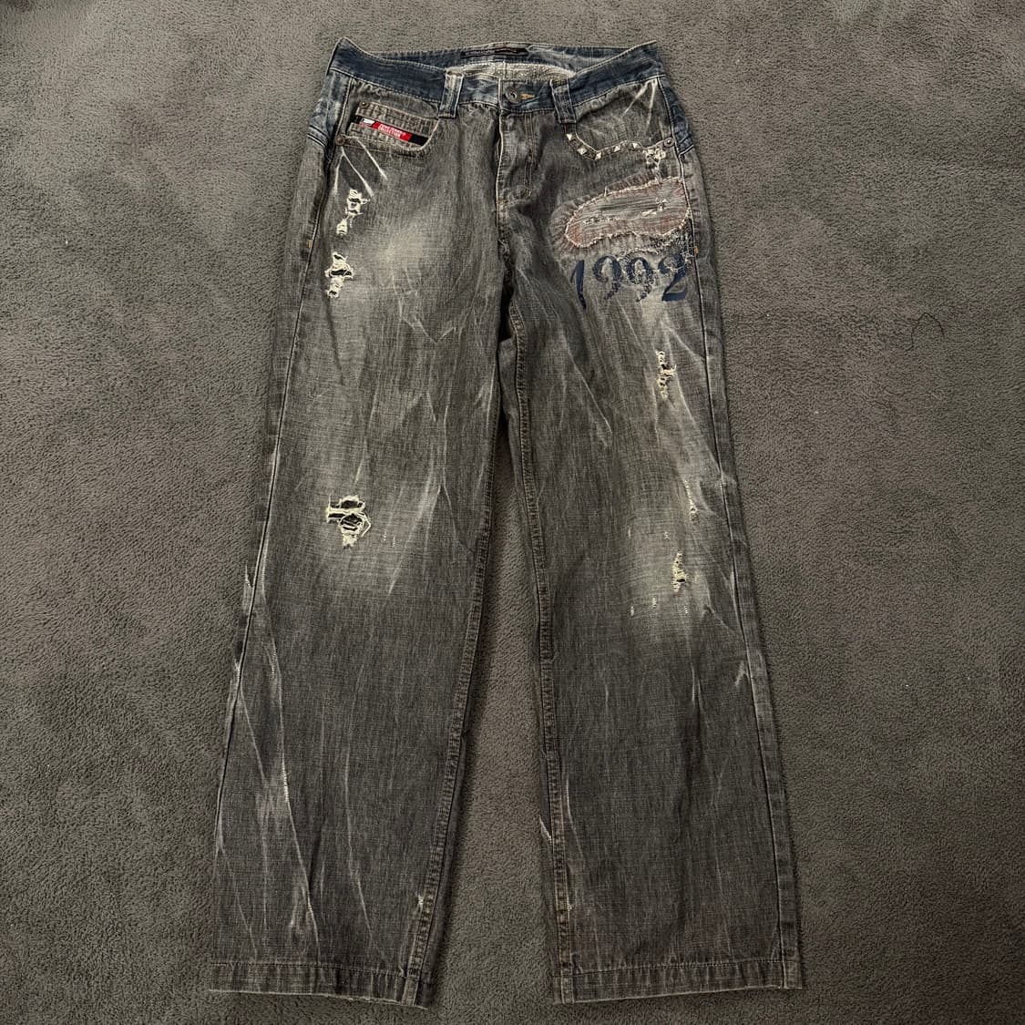 [정품] fubu 후부 올드스쿨 그레이진 워싱 데님 팬츠 상품이미지2