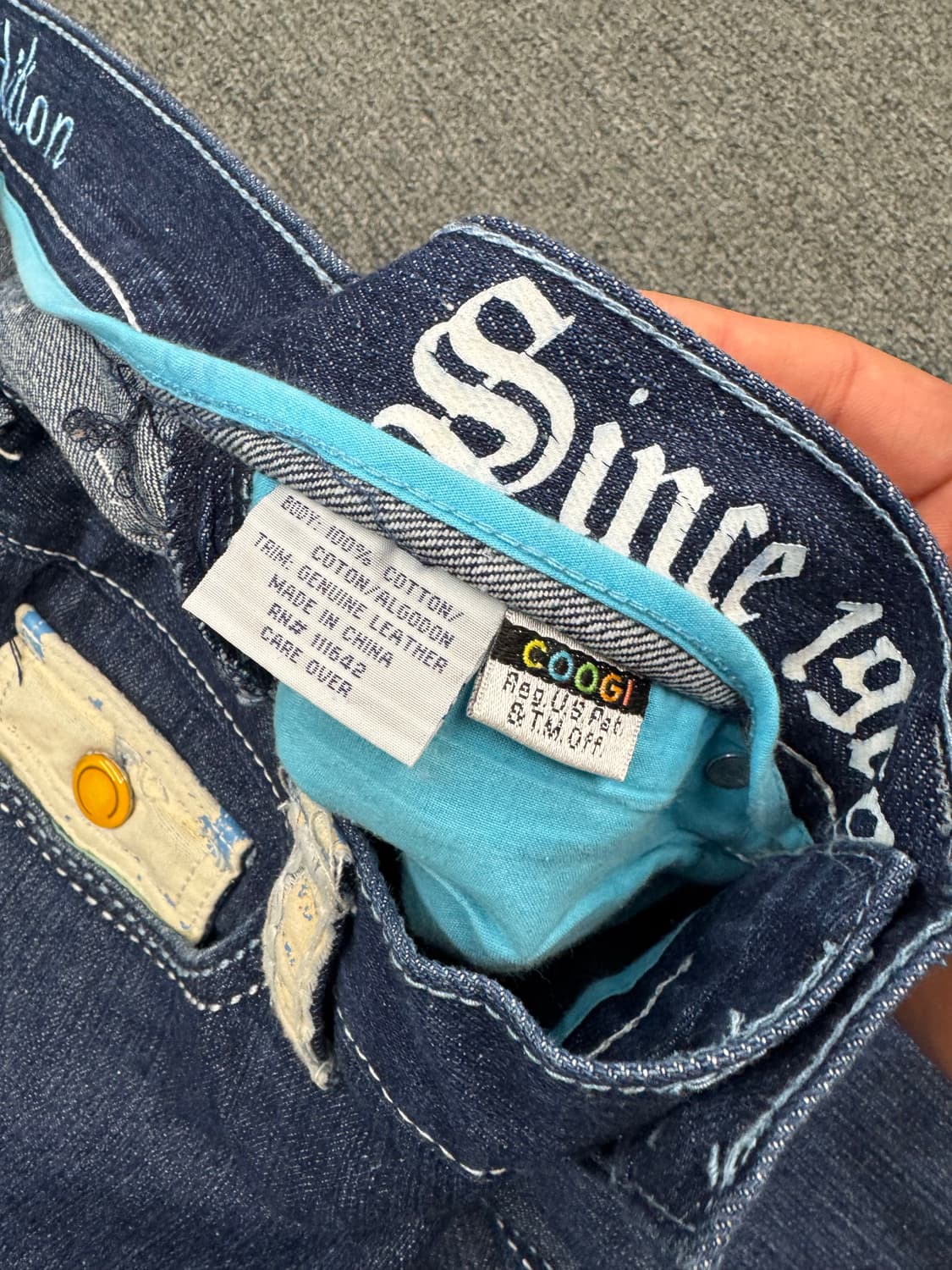 32)Coogi 빈티지 문양 자수 포인트 버뮤다 데님 팬츠 상품이미지4