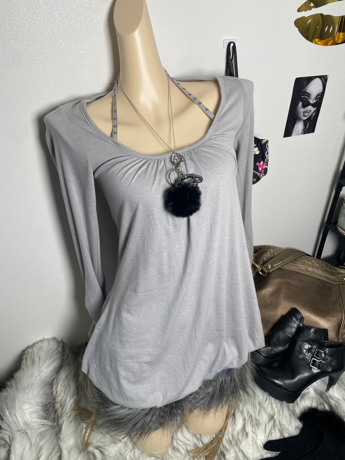 빈티지 갸루 홀터넥 탑 , 원피스 상품이미지3