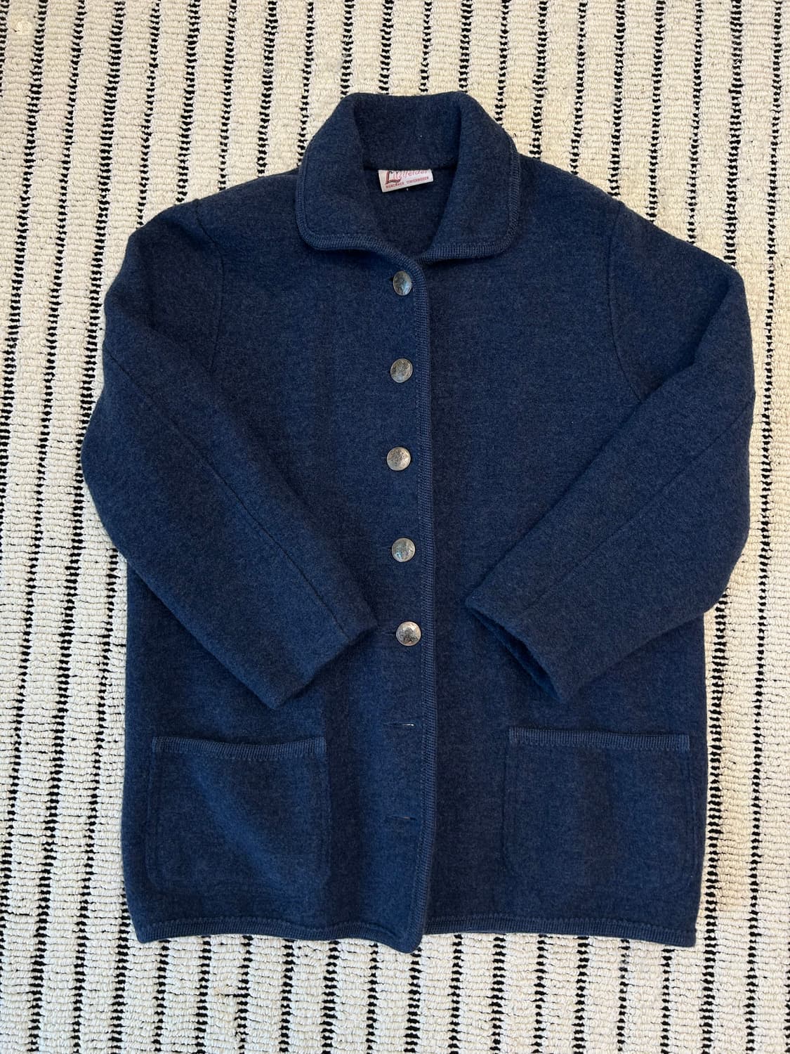 빈티지 블루 울코트 상품이미지1