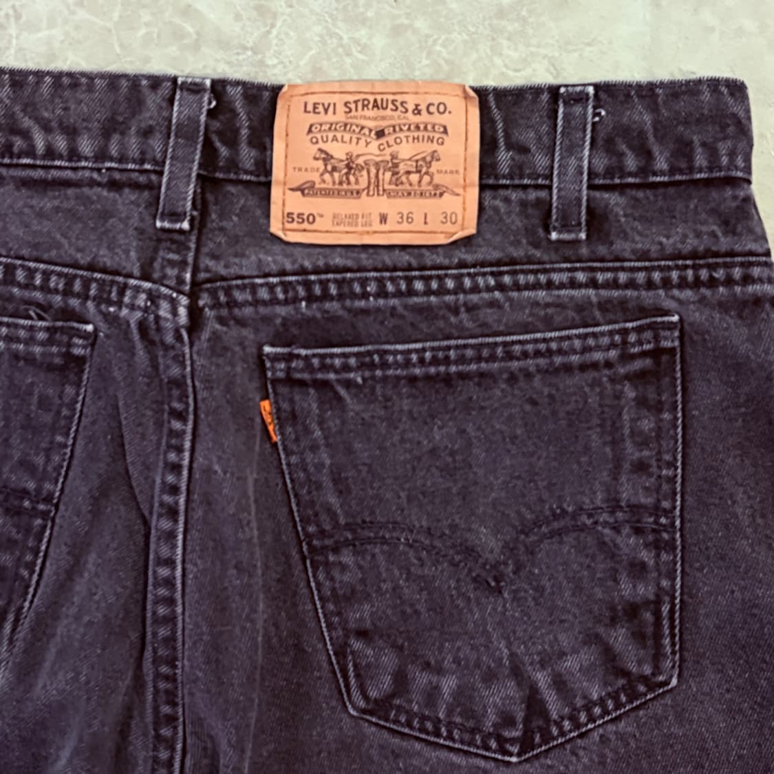 [36/30] USA 리바이스 550 오렌지탭 orange 흑청 블랙 상품이미지7