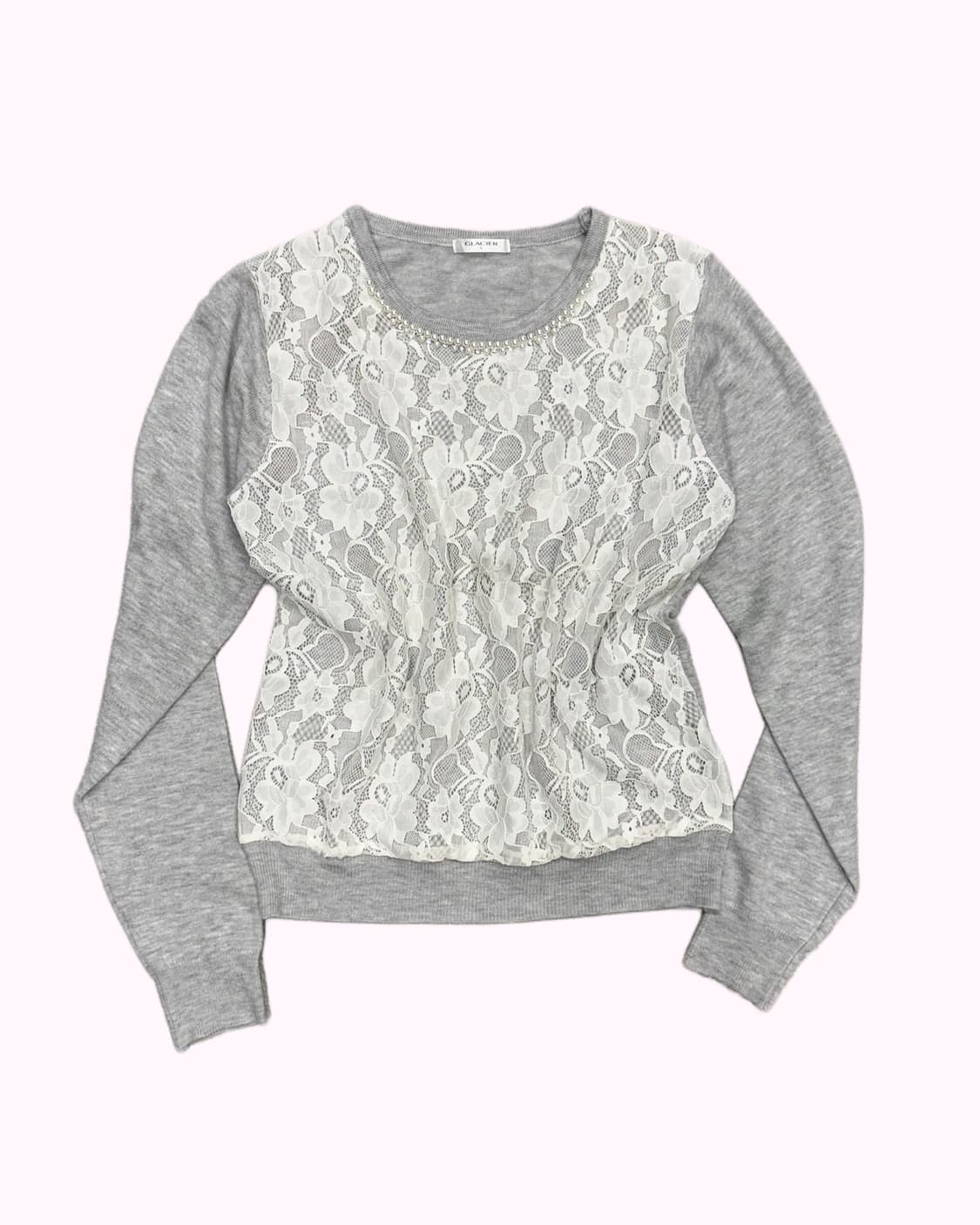 GLACIER flower lace pearl knit t-shirt 상품이미지1