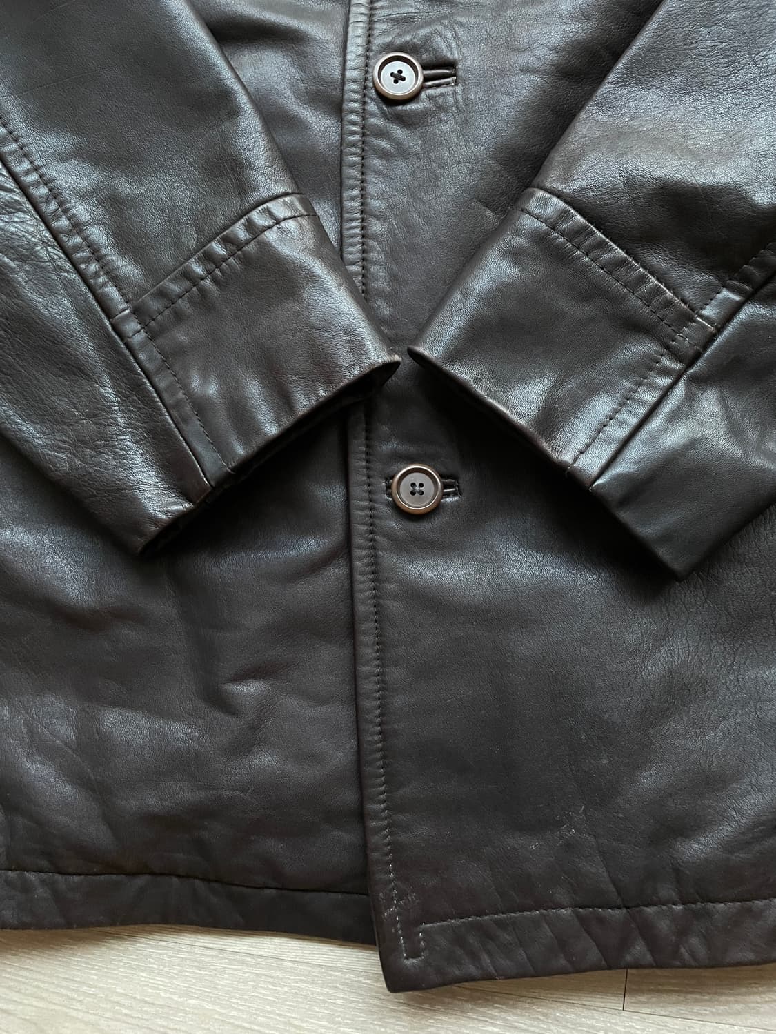 90s 올드갭 레더 카코트 브라운 gap carcoat 상품이미지6