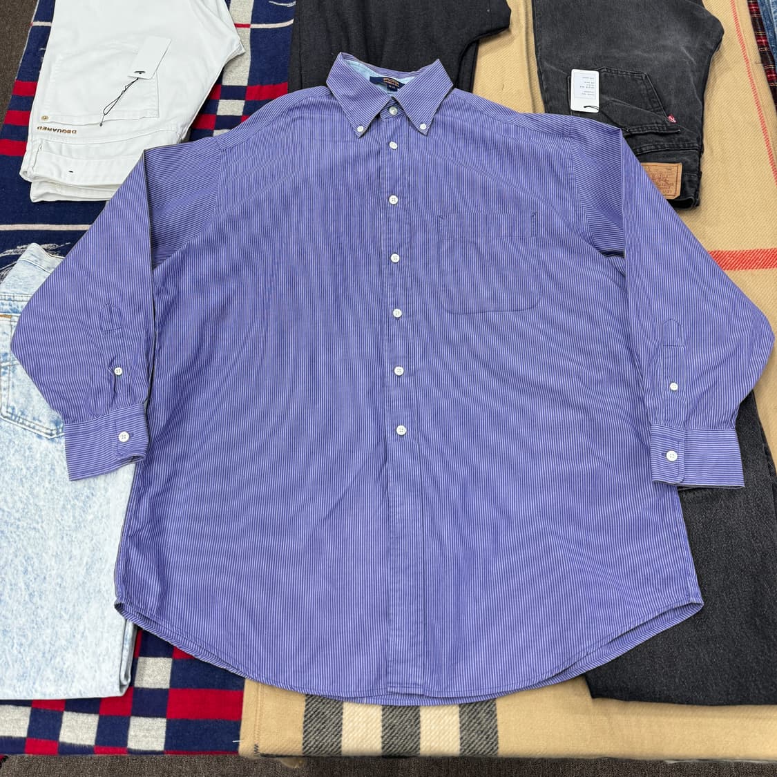 타미힐피거 일본판 스트라이프 버튼다운 셔츠 (XL)   상품이미지1