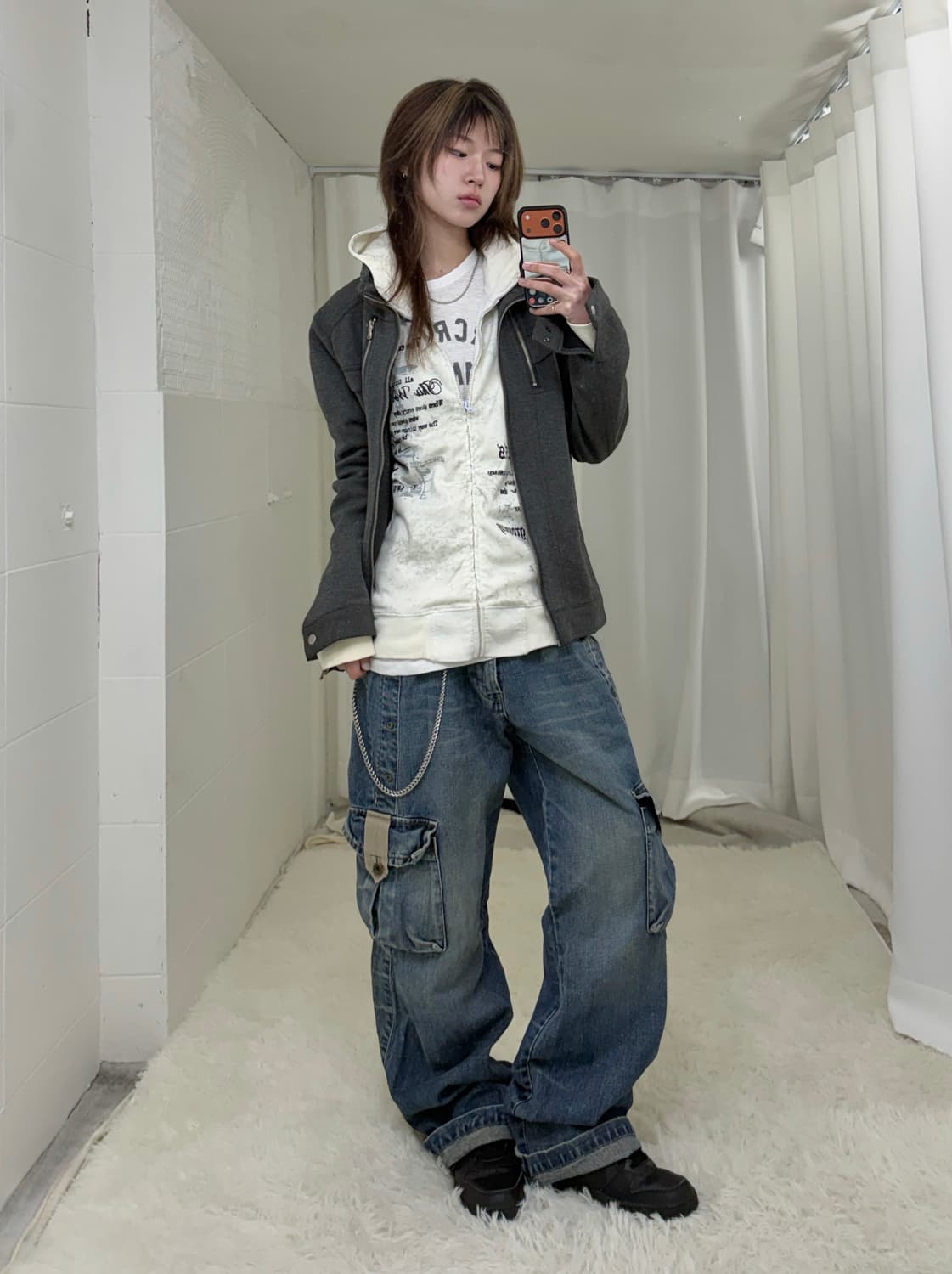 아베크롬비 화이트 그레이 그런지 힙 스트릿 코디 세트 상품이미지1