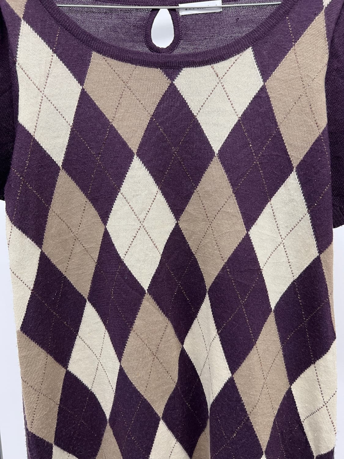 argyle pearl knit mini dress 상품이미지4