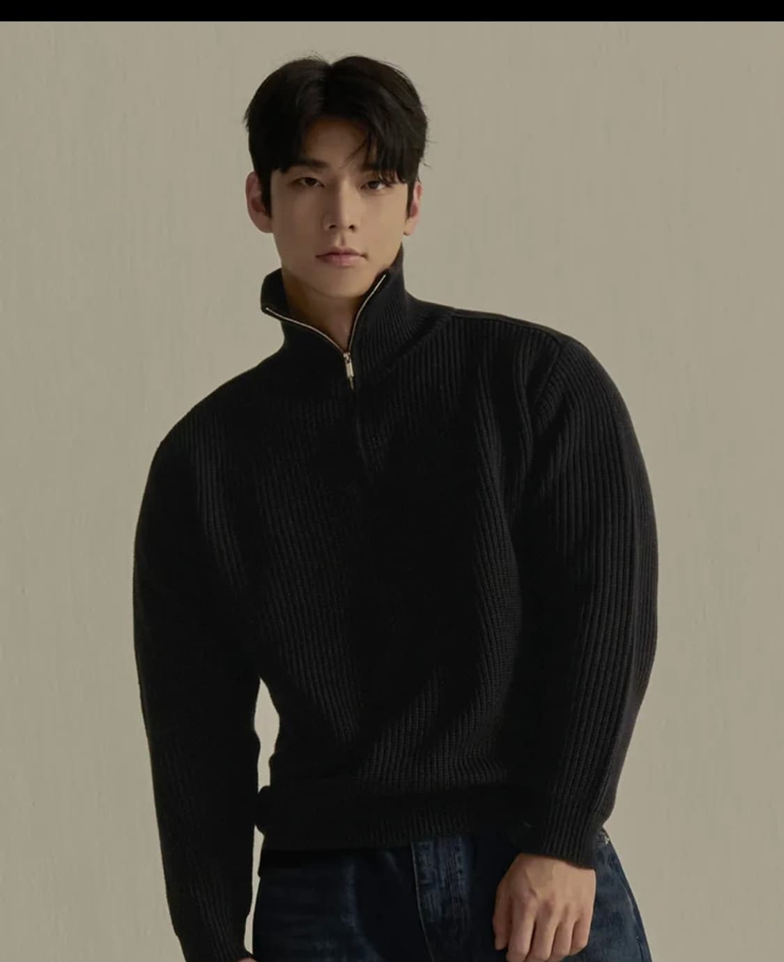 정가7만5천원 나인제트 헤비코튼 머슬 집업 니트 (블랙) 상품이미지1
