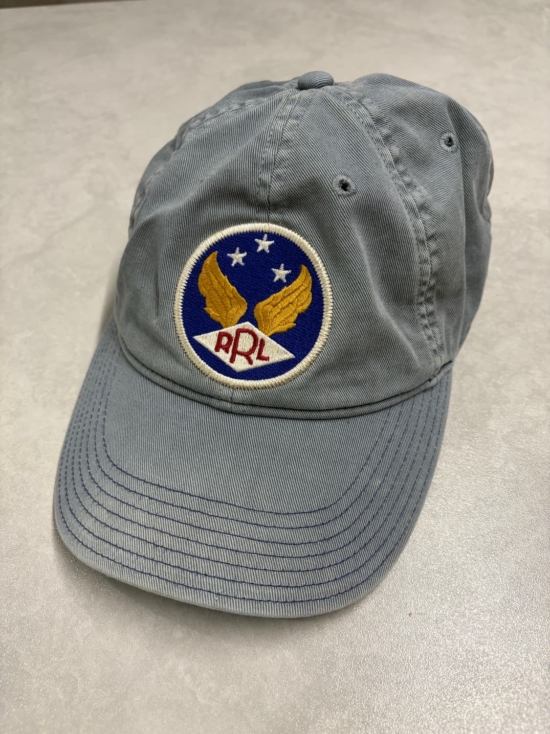 더블알엘 RRL 윙로고  가먼트 다잉 트윌 볼캡 블루 상품이미지1