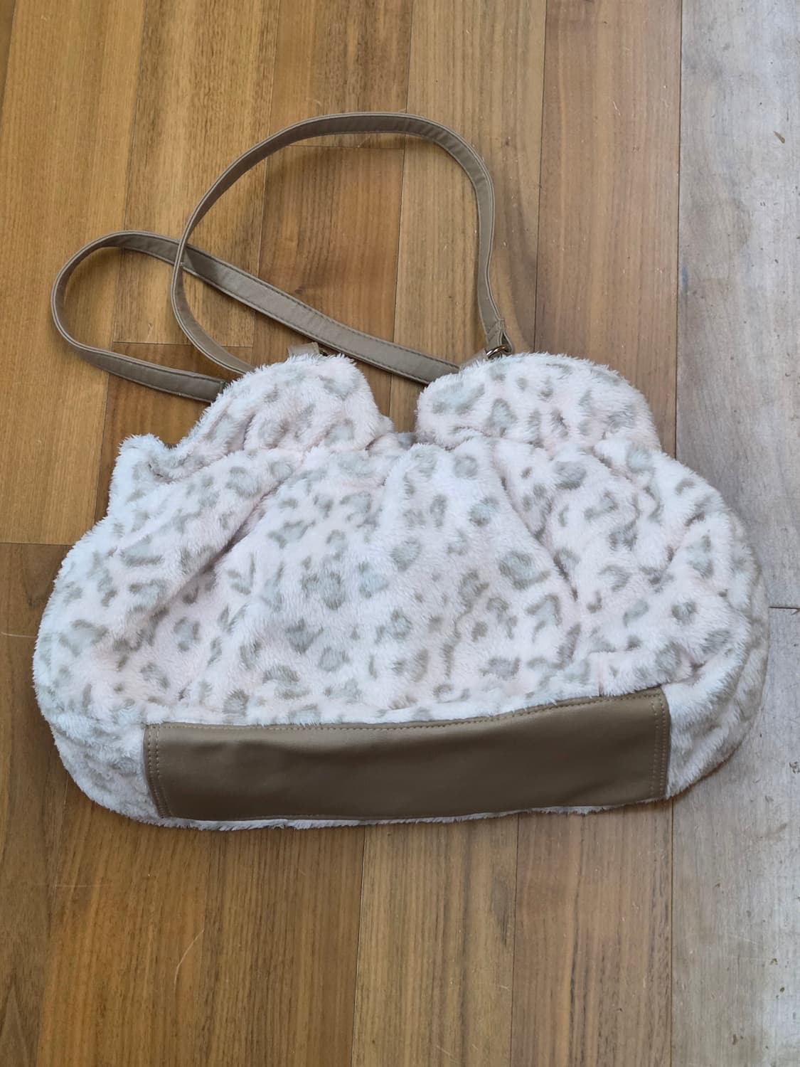 빈티지 리본 핑크브라운 딸기초코 레오파드 백 상품이미지2