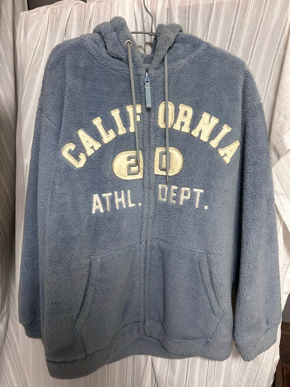 후아유 퍼플리스 시그니처패지집업 빈티지블루 상품이미지2