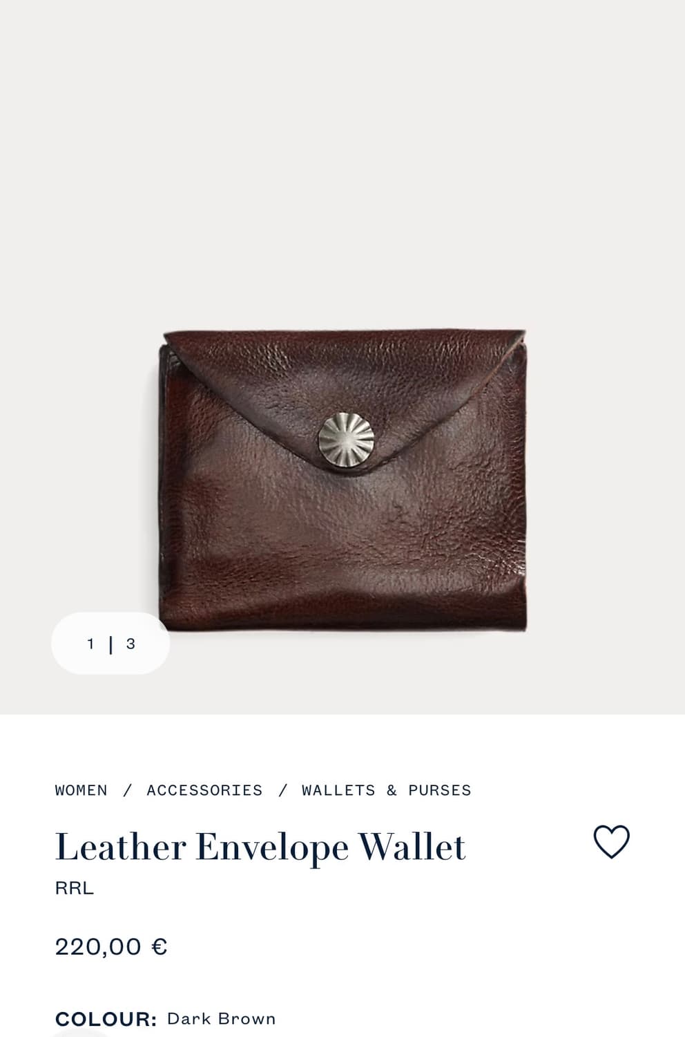 RRL Leather Envelope Wallet 상품이미지1