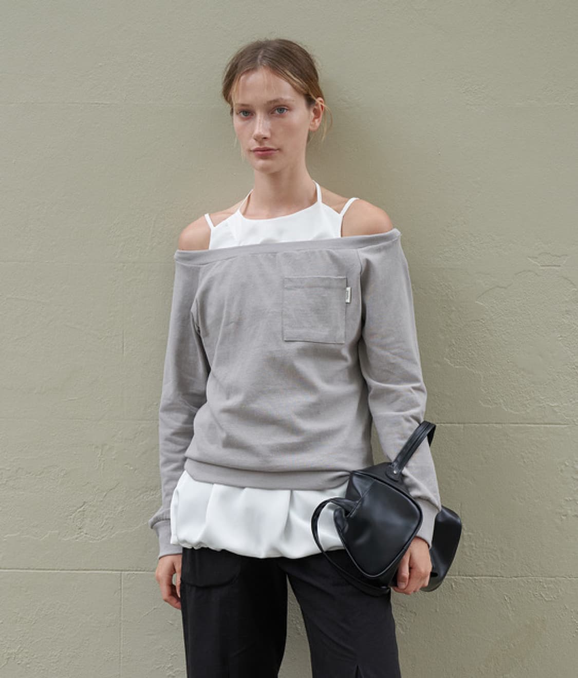 페스토 셔링 미디 탑 화이트 상품이미지2