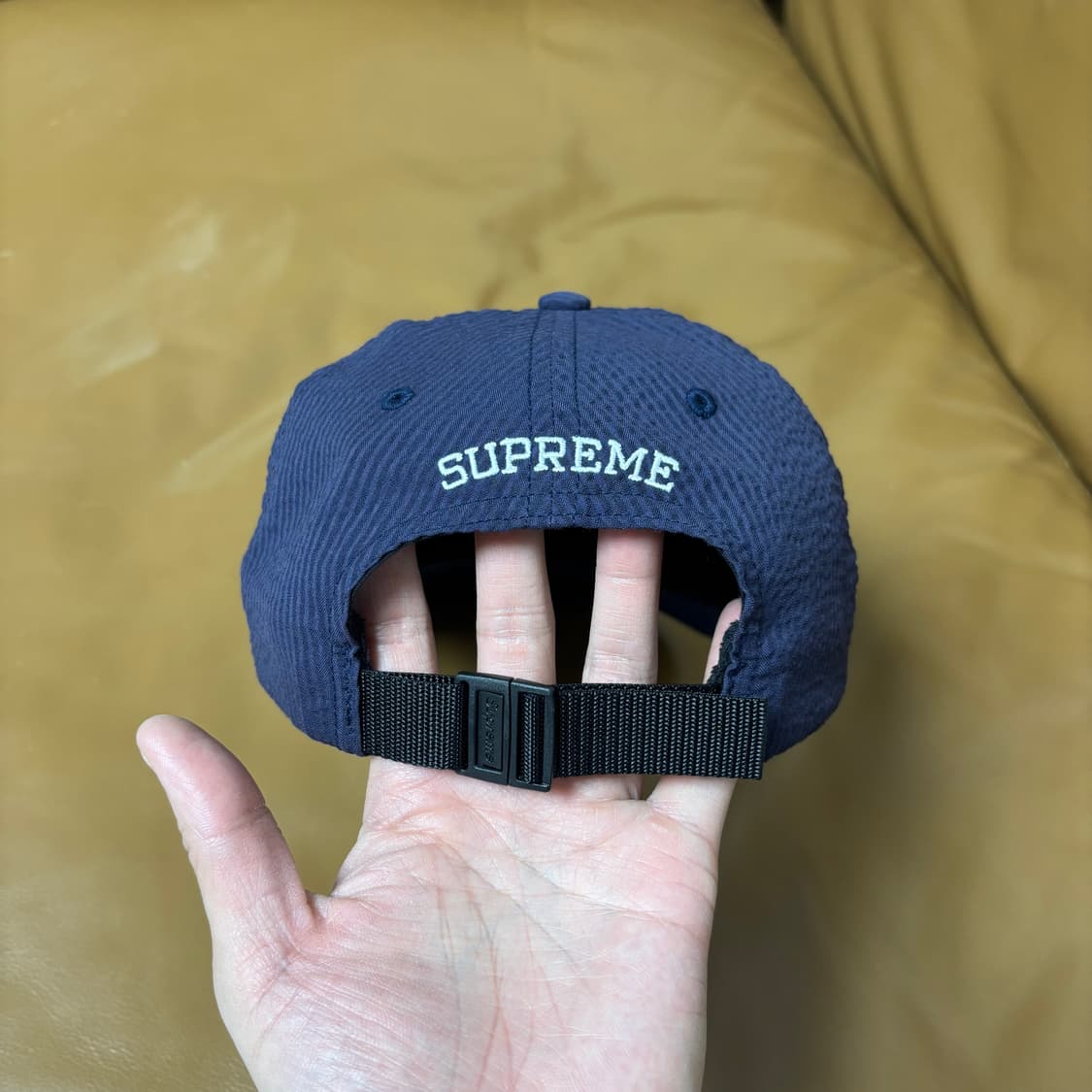 슈프림 S로고 6패널 볼캡 모자 24ss 시어서커 네이비 상품이미지9