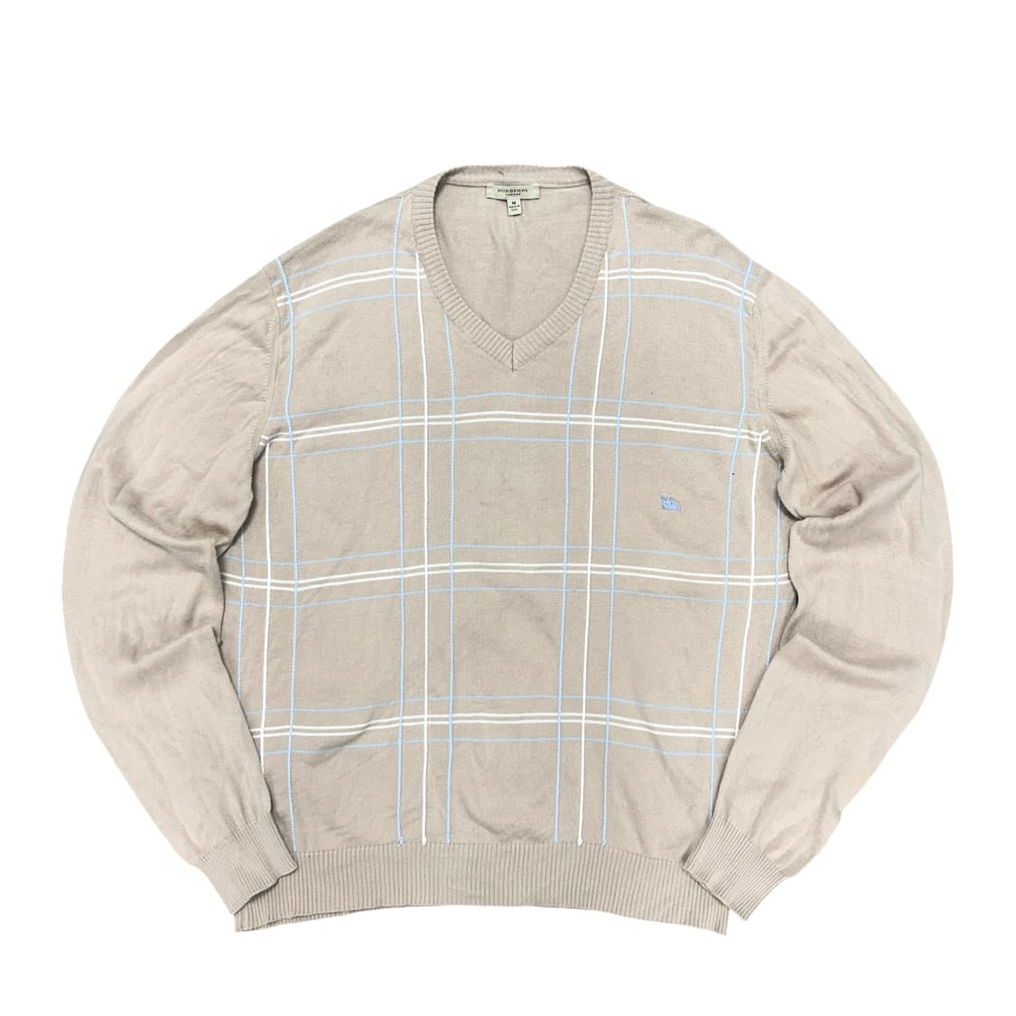 버버리 기마로고 브이넥 니트(M) 상품이미지1