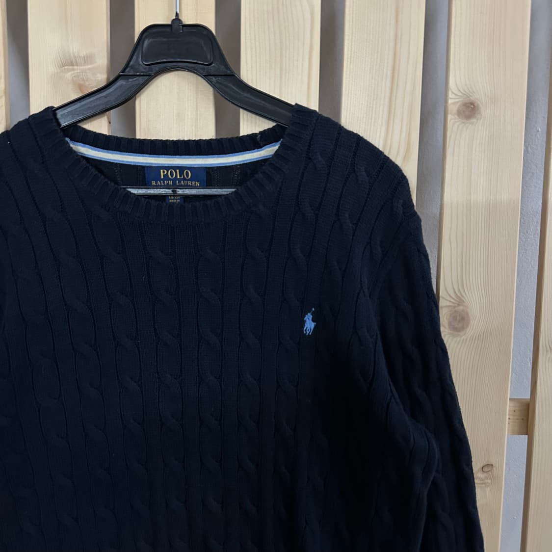 (M) 폴로 랄프로렌 라운드넥 네이비 케이블 니트 스웨터 상품이미지3