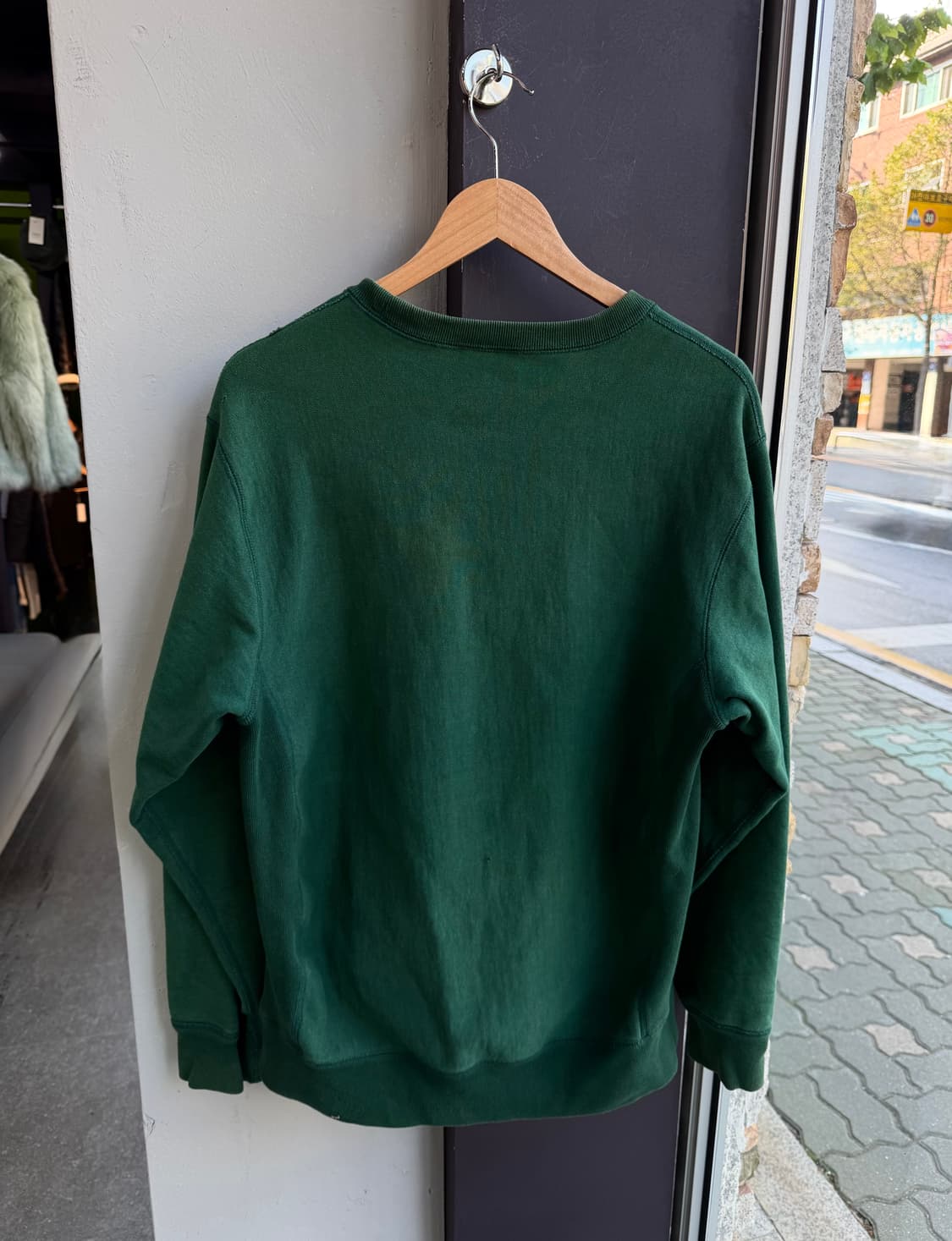 L/ 슈프림 박스로고 크루넥 맨투맨 다크그린 상품이미지8