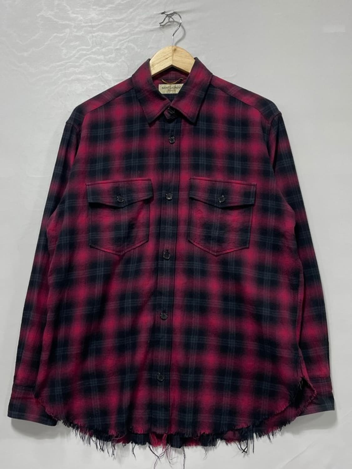 입생로랑 16ss 레드 플란넬 셔츠 M 상품이미지1