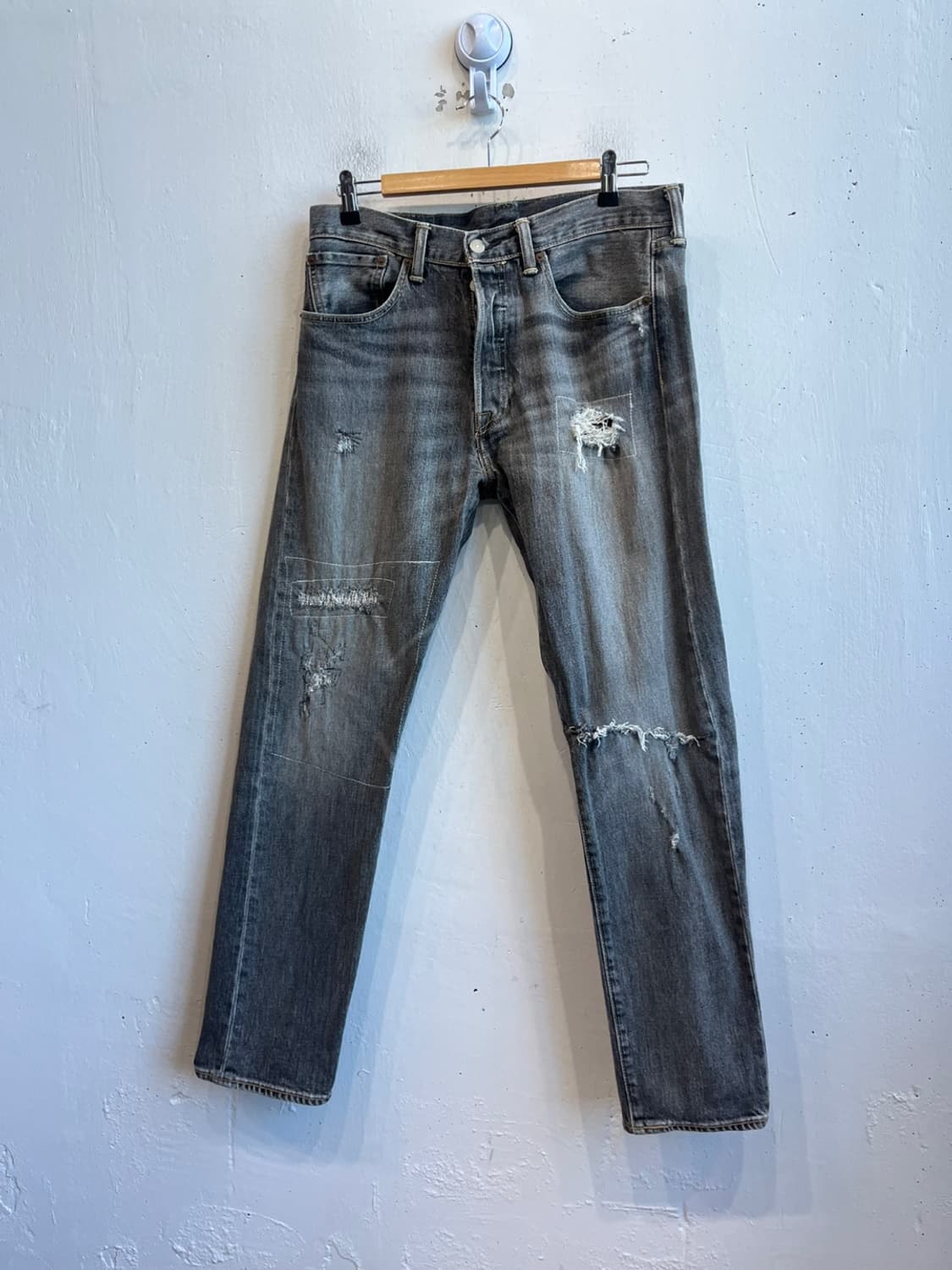 리바이스501CT 디스 워싱 블랙 데님팬츠 MADE IN MEXICO 상품이미지1