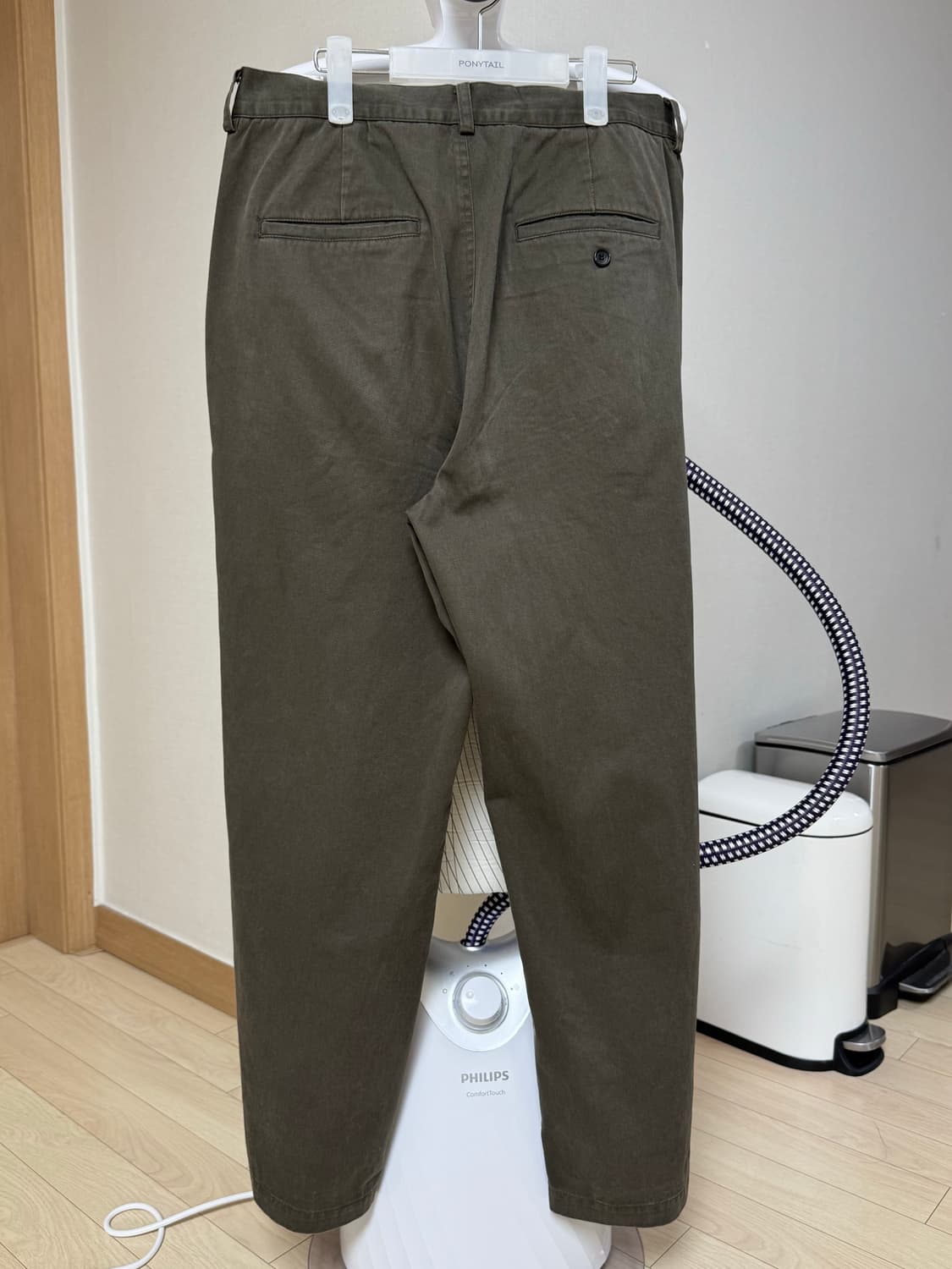 아트이프액츠 원턱 치노 팬츠 올리브 L 상품이미지4