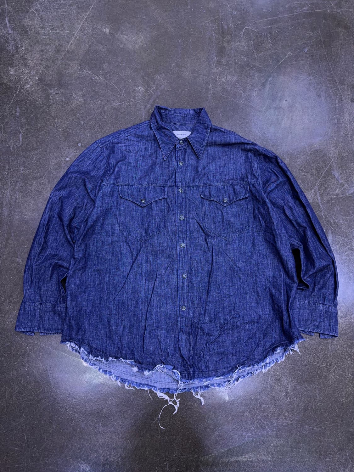 비바스튜디오 데미지 웨스턴 데님셔츠 딥인디고 L 상품이미지1