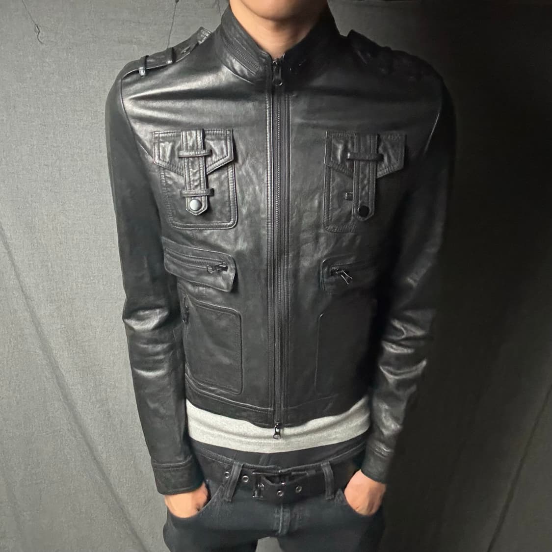 lamb skin pocket leather jacket 상품이미지1