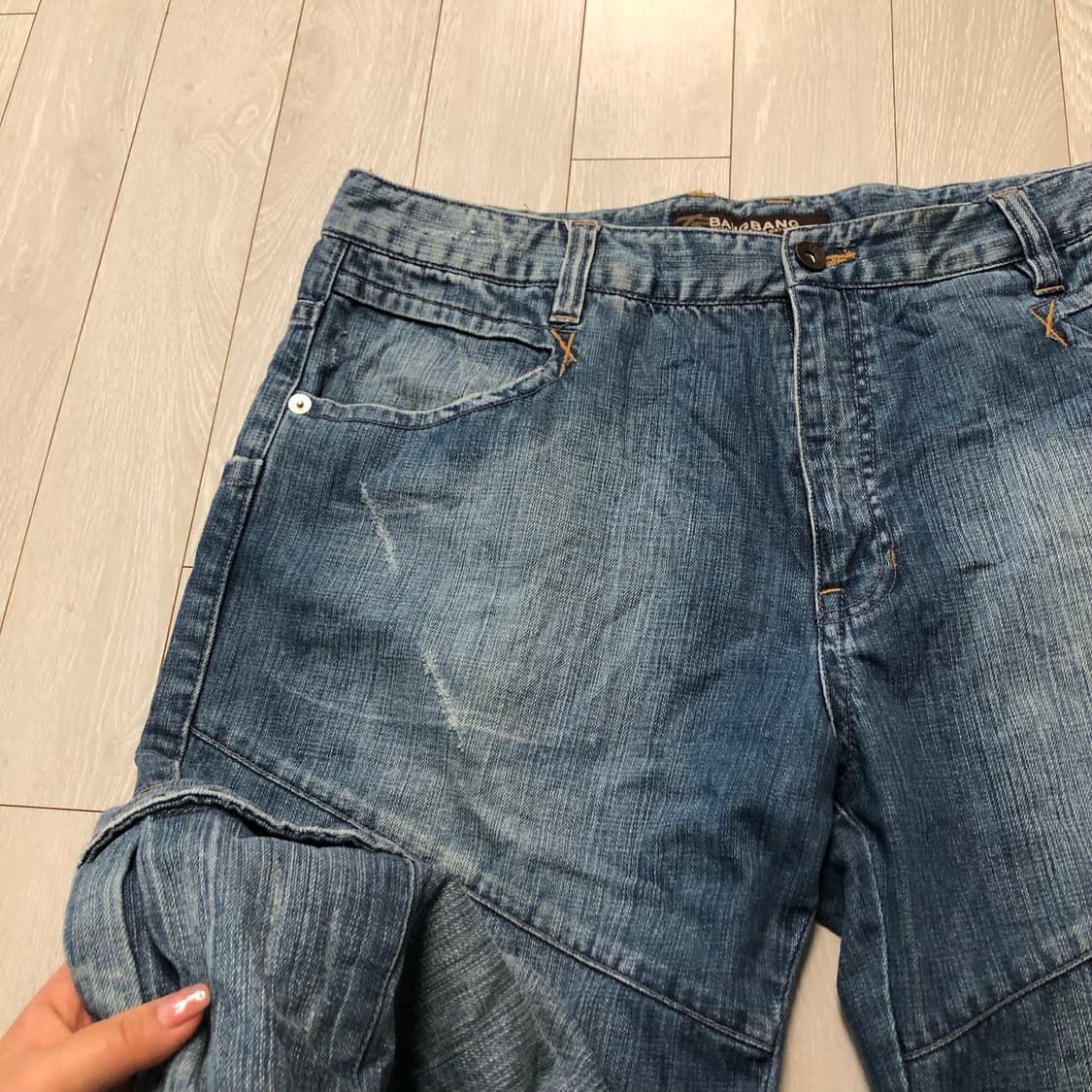 빅사이즈 버뮤다 진청워싱 팬츠 XL 상품이미지8