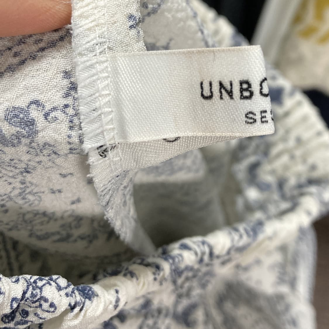 페이즐리 여성와이드밴딩바지 네이비 S M  상품이미지4